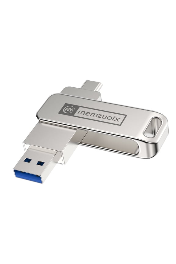 128GB USB Flash Drive, memzuoix Portable USB 3.2 Type-C Thumb Drive, Photo and Video Backup, 2 in1 External Memory Stick for PC/Laptop, Jump Drive for iPhone, OTG Android Phone, PC