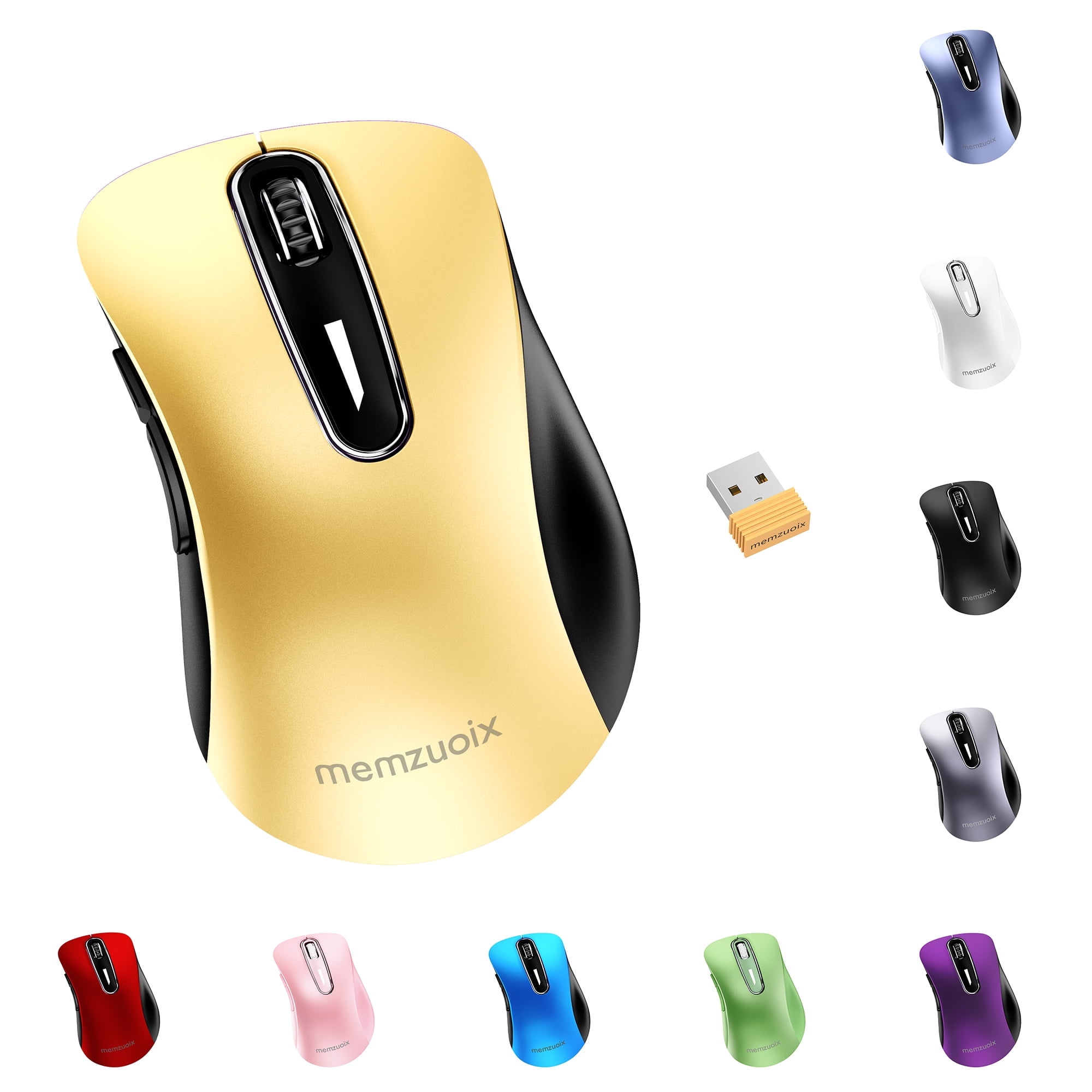 memzuoix 2.4G Wireless Mouse, 1200 DPI Mobile Optical Cordless Mouse ...