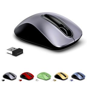 memzuoix 2.4G Wireless Mouse, 1400 DPI Mobile Optical Cordless Mouse with USB Receiver, Portable Computer Mice Wireless Mouse for Laptop, PC, Desktop, MacBook, 5 Buttons (Gray)