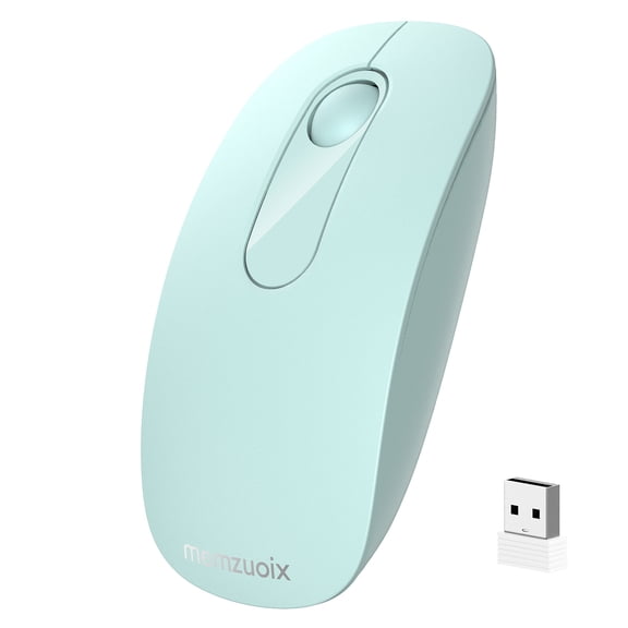 Krocisen 2.4G Wireless Mouse, Silent USB Mouse 1600DPI for Laptop PC(Blue)