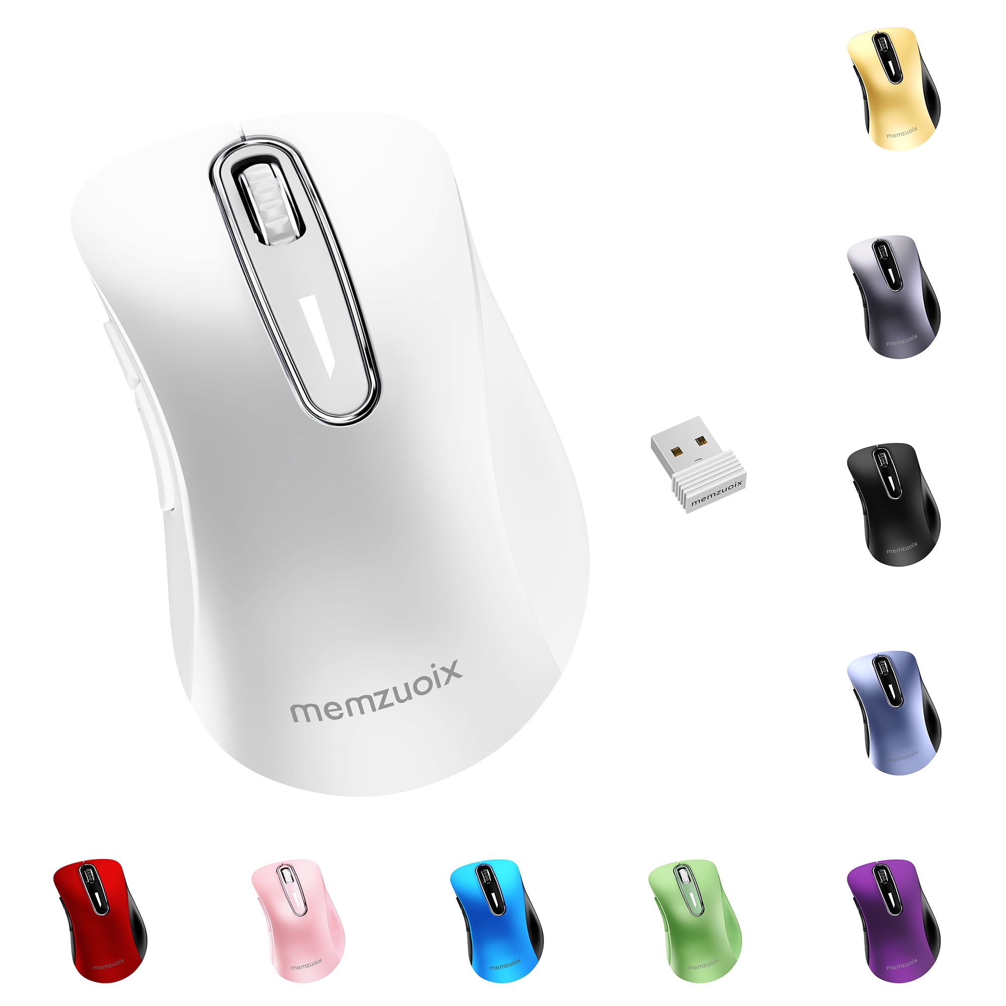 memzuoix Wireless Mouse, 5 Button 1200 DPI Mobile Optical Mouse ...