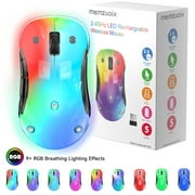 memzuoix LED Rechargeable Wireless Mouse, 9-Color Gradient RGB Light, 1600 DPI Gaming Mouse with Magnetic Cover, Computer Mouse for Laptop,Desktop,MacBook,Left Right Hand,5 Buttons