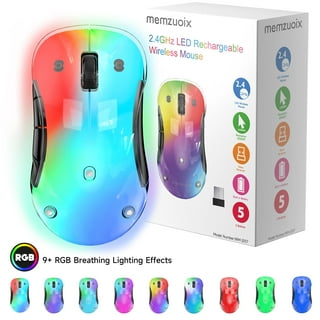 memzuoix LED Rechargeable Wireless Mouse, 9-Color Gradient RGB Light, 1600 DPI Gaming Mouse with Magnetic Cover, Computer Mouse for Laptop,Desktop,MacBook,Left Right Hand,5 Buttons