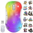 thumbnail image 1 of memzuoix Wireless Rechargeable LED Mouse, 2.4G with USB Receiver, 5-Button, 1200 DPI, Ambidextrous Design for PC, Laptop, Desktop, Chromebook, Mac –Green, 1 of 9