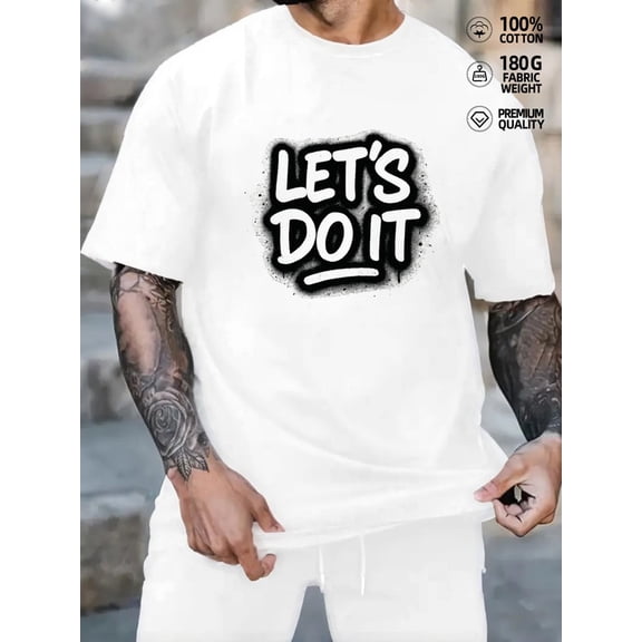 Let's Do It men Black Wall Street white 180G 100% Cotton Inspirational Vintage Retro Unisex Shirt Graphic Tee tshirts Funny Unisex Shirt Graphic Tee tshirts