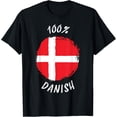 thumbnail image 1 of men and women can wear，100% Danish Shirt | Proud Danish Shirt | Dane Flag Denmark T-Shirt, 1 of 4