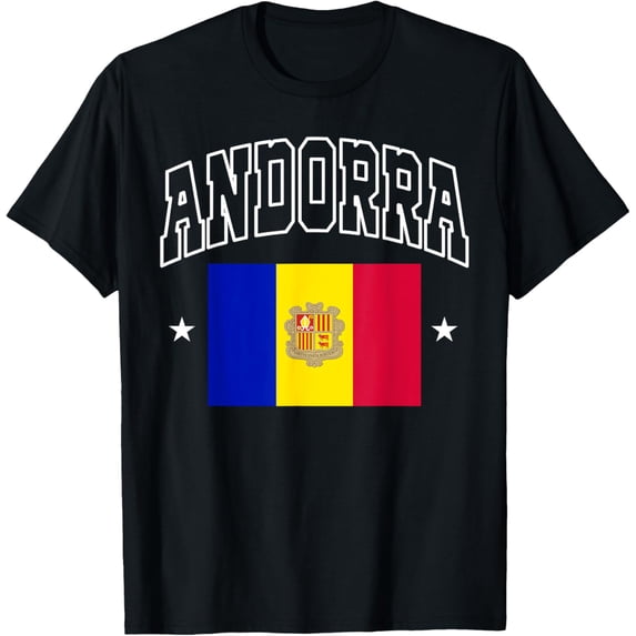 men and women can wear,Andorra Flag Athletic Patriotic Design T-Shirt