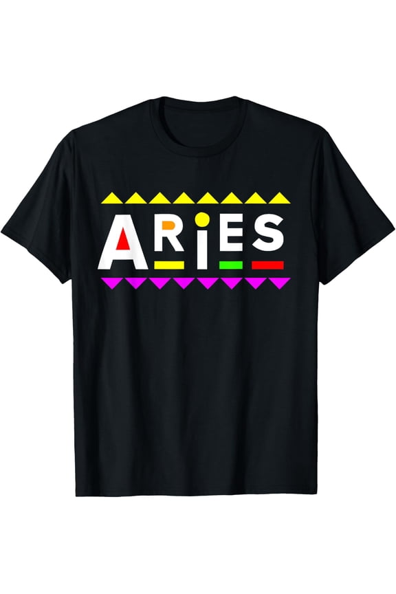men and women can wear,Aries Zodiac Design 90s Style T-Shirt