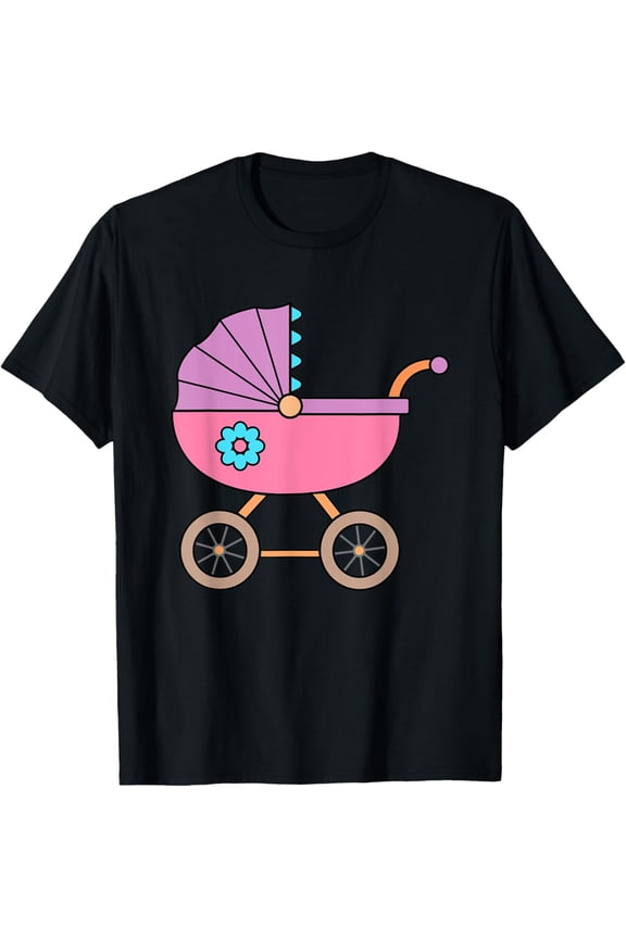 men and women can wear，Baby Buggy Stroller Carriage Women Girls T-Shirt