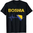 thumbnail image 1 of men and women can wear，Bosnia and Herzegovina,Bosnia,Bosnia Flag. T-Shirt, 1 of 4