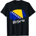 thumbnail image 1 of men and women can wear，Bosnian Flag Bosnia and Herzegovina T-Shirt, 1 of 4