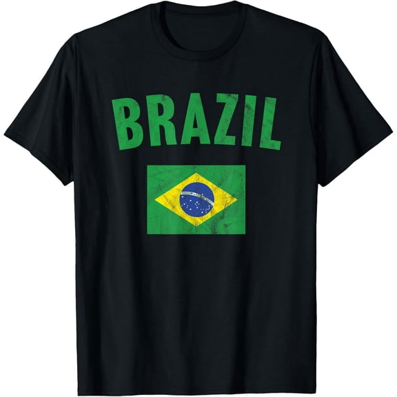 men and women can wear,Brazil Flag T-Shirt