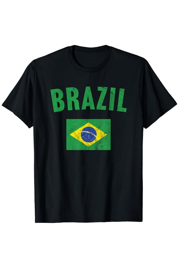 men and women can wear,Brazil Flag T-Shirt
