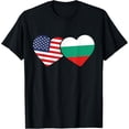 thumbnail image 1 of men and women can wear，Bulgarian heritage USA Bulgaria American Flag Bulgarian Flag T-Shirt, 1 of 4