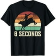 thumbnail image 1 of men and women can wear，Bull Riding Eight Seconds Cowboy Rider Retro Vintage T-Shirt, 1 of 4