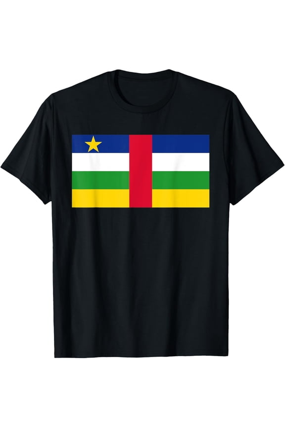 men and women can wear,Central African Republic Flag Soccer Football Fan Gift Print T-Shirt