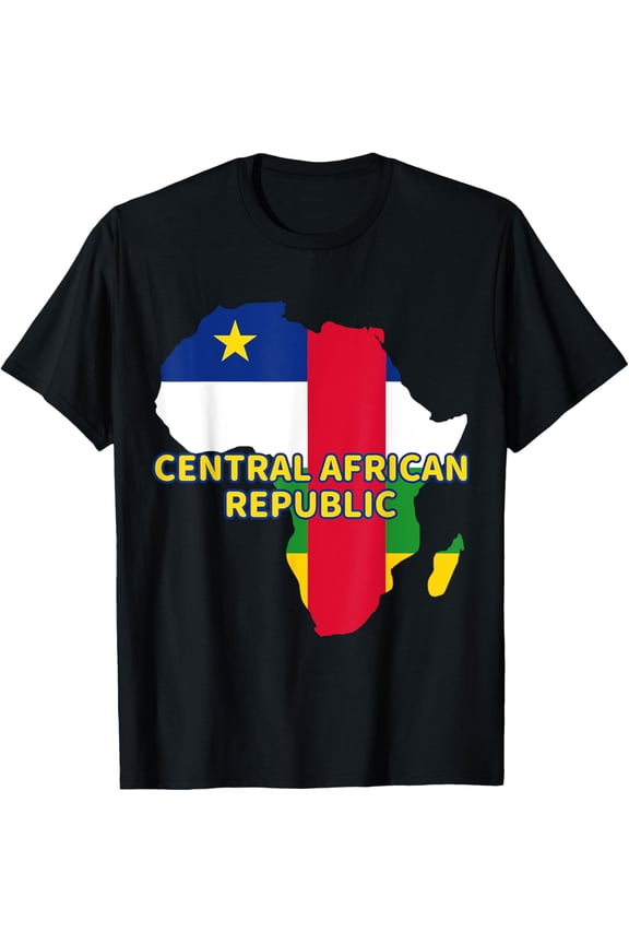 men and women can wear,Central African Republic Pride Flag Map Africa Print T-Shirt