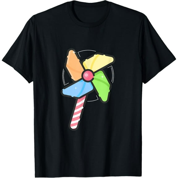 men and women can wear，Colorful Pinwheel Toy T-Shirt