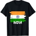 thumbnail image 1 of men and women can wear，Cool India Flag T-Shirt, 1 of 4