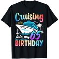 thumbnail image 1 of men and women can wear，Cruising Into My 65th Birthday 65 Years Old Birthday Cruise T-Shirt, 1 of 4