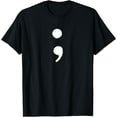 thumbnail image 1 of men and women can wear，Depression Awareness - Semi Colon - T-Shirt, 1 of 4