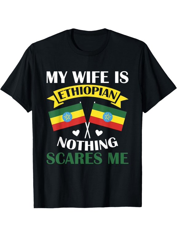 men and women can wear,Ethiopia Ethiopian Flag T-Shirt