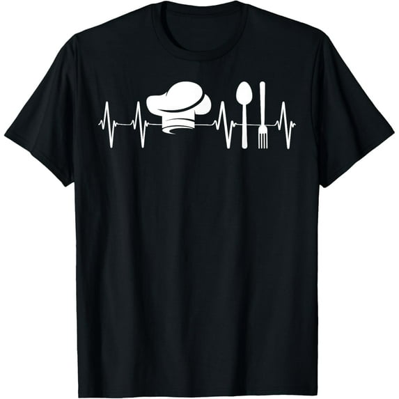 men and women can wear,Funny Cook Shirt, Cooking Heartbeat Shirt for Chefs T-Shirt
