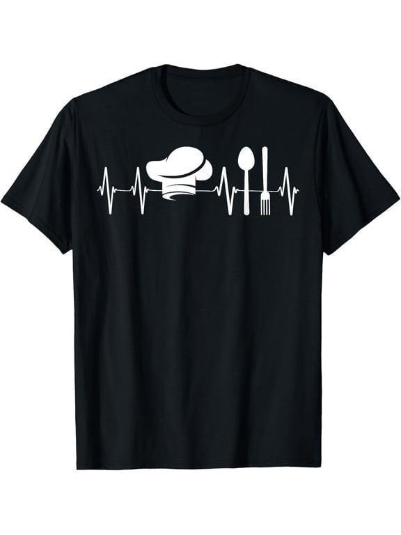 men and women can wear,Funny Cook Shirt, Cooking Heartbeat Shirt for Chefs T-Shirt