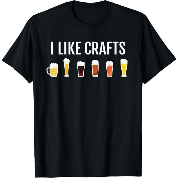 men and women can wear，Funny Craft Beer Drinking - I Like CRAFTS - Home Brew T-Shirt