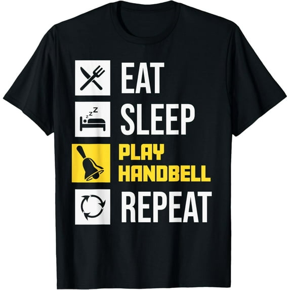 men and women can wear,Funny Eat Sleep Handbell Repeat Music Instrument Bell Choir T-Shirt