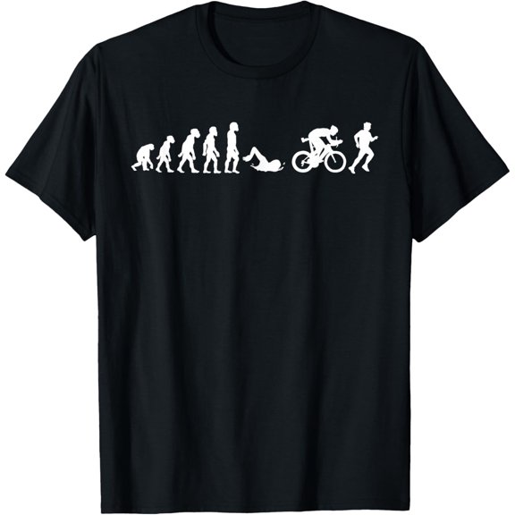 men and women can wear,Funny Human Triathlon Evolution Triathlete Swim Run Cycle T-Shirt