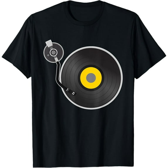 men and women can wear，Funny Retro Vintage Vinyl Record Turntable T-Shirt
