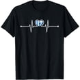 thumbnail image 1 of men and women can wear，Greece Heartbeat Cute Greek Flag Design Greece Pride T-Shirt, 1 of 4