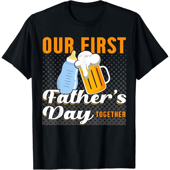 men and women can wear,Happy Father's Day Papa Baby Bottle T-Shirt