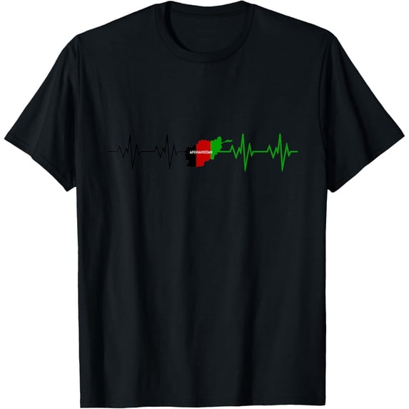 men and women can wear,Heartbeat Design Afghan Flag afghanistan T-Shirt