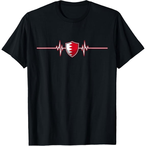 men and women can wear,Heartbeat Design Bahraini Flag Bahrain T-Shirt