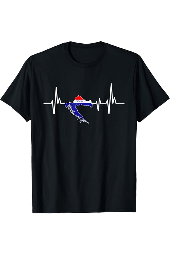 men and women can wear,Heartbeat Design Croatian Flag Croatia T-Shirt