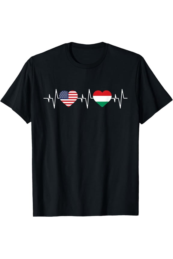 men and women can wear,Hungarian heritage USA Hungary American Flag Hungarian Flag T-Shirt