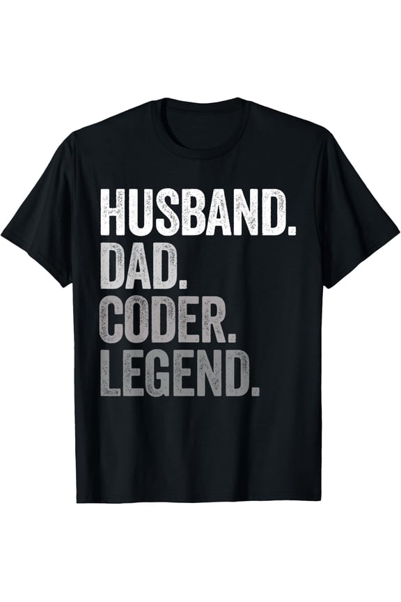 men and women can wear，Husband Dad Coder Funny Coding Computer Vintage T-Shirt