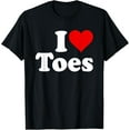 thumbnail image 1 of men and women can wear，I HEART TOES I LOVE TOES Sexy Feet T-Shirt, 1 of 4