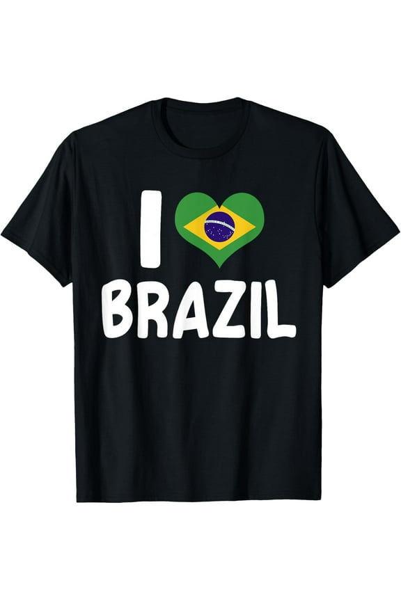 men and women can wear,I Love Brazil Flag Brazilian Roots T-Shirt