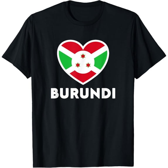 men and women can wear,I Love Burundi with Flag and Heart T-Shirt