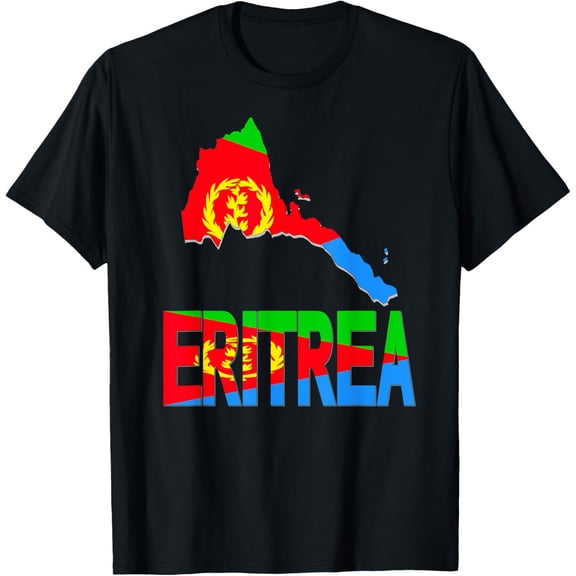 men and women can wear，I Love Eritrea Flag In Eritrean Map Love Eritrea Flag Map T-Shirt