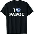 thumbnail image 1 of men and women can wear，I Love Papou Greek Flag Heart Grandfather T-Shirt T-Shirt, 1 of 4