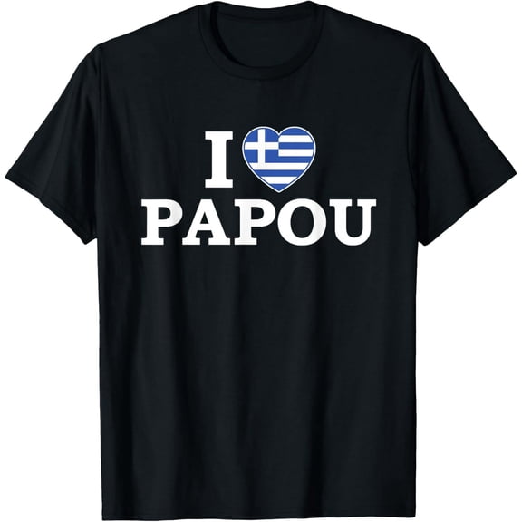 men and women can wear,I Love Papou Greek Flag Heart Grandfather T-Shirt T-Shirt