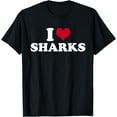 thumbnail image 1 of men and women can wear，I Love Sharks T-Shirt, 1 of 4