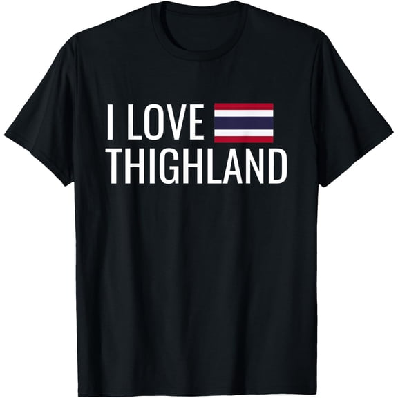 men and women can wear，I Love Thighland w Thai Flag T-Shirt