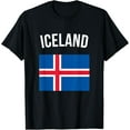 thumbnail image 1 of men and women can wear，Iceland T-shirt Icelandic Flag Tee Vacation Travel Souvenir T-Shirt, 1 of 4