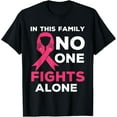 thumbnail image 1 of men and women can wear，In This Family No one Fight Alone Breast Cancer Awareness T-Shirt, 1 of 4