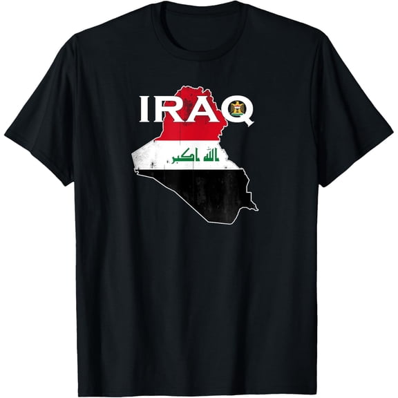men and women can wear，Iraq Flag Map Vintage For Iraqi Funny Outfits Women Men Kids T-Shirt